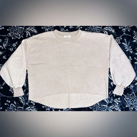 NEW! Zenana Acid Wash Fleece Cropped Pullover - Picture 2 of 3